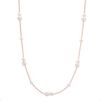 Collier 750/18K rood goud zoetwater Parel, 23 Parels 3-5 mm 41.5-44 cm