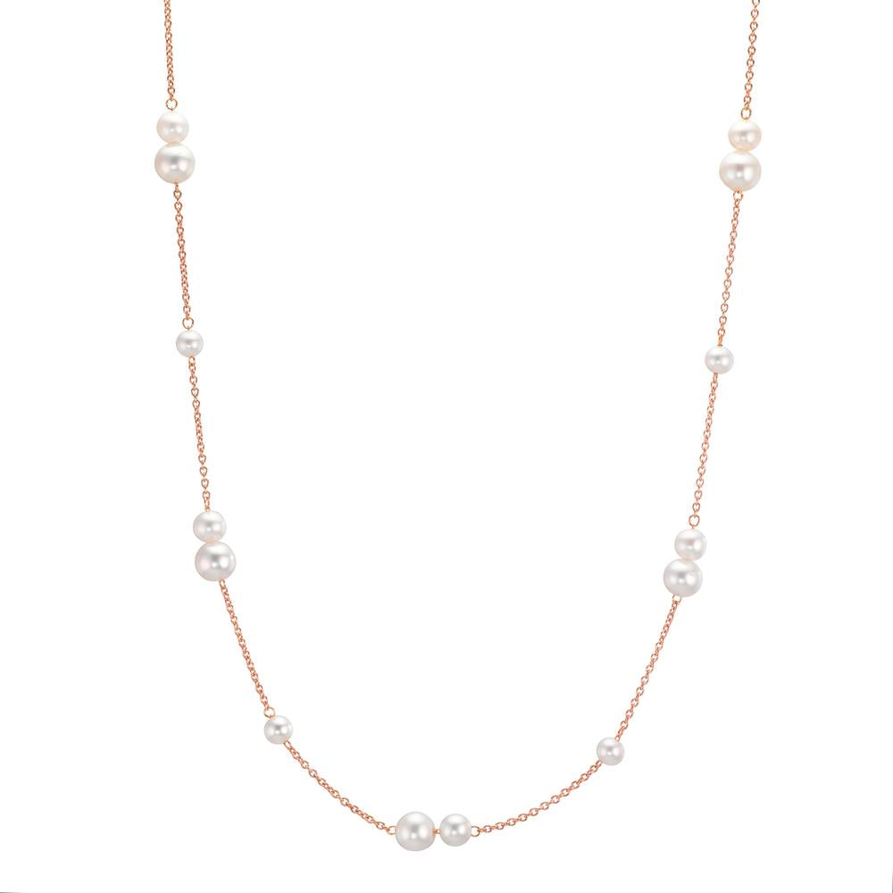 Collier 750/18K rood goud zoetwater Parel, 23 Parels 3-5 mm 41.5-44 cm