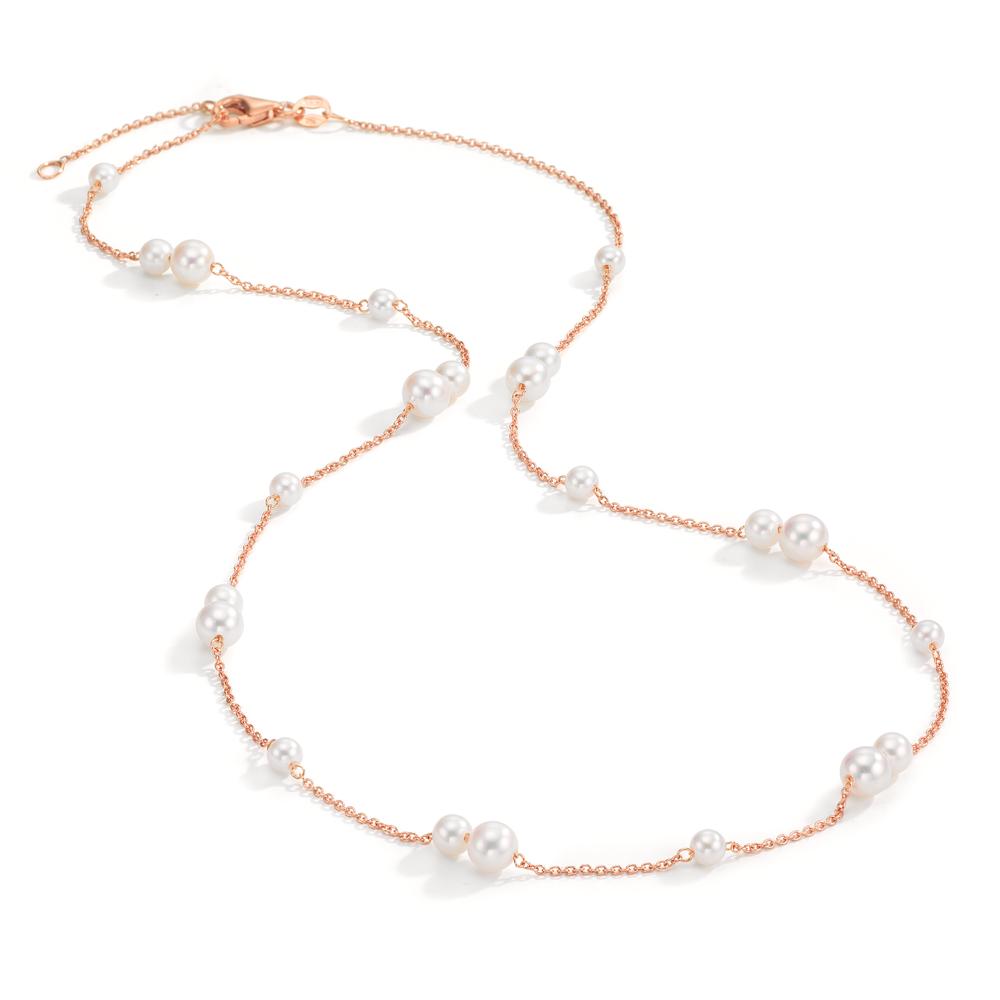 Collier 750/18K rood goud zoetwater Parel, 23 Parels 3-5 mm 41.5-44 cm