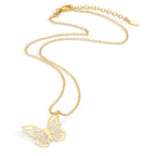Collier Zilver Geel Verguld Vlinder 40-44 cm