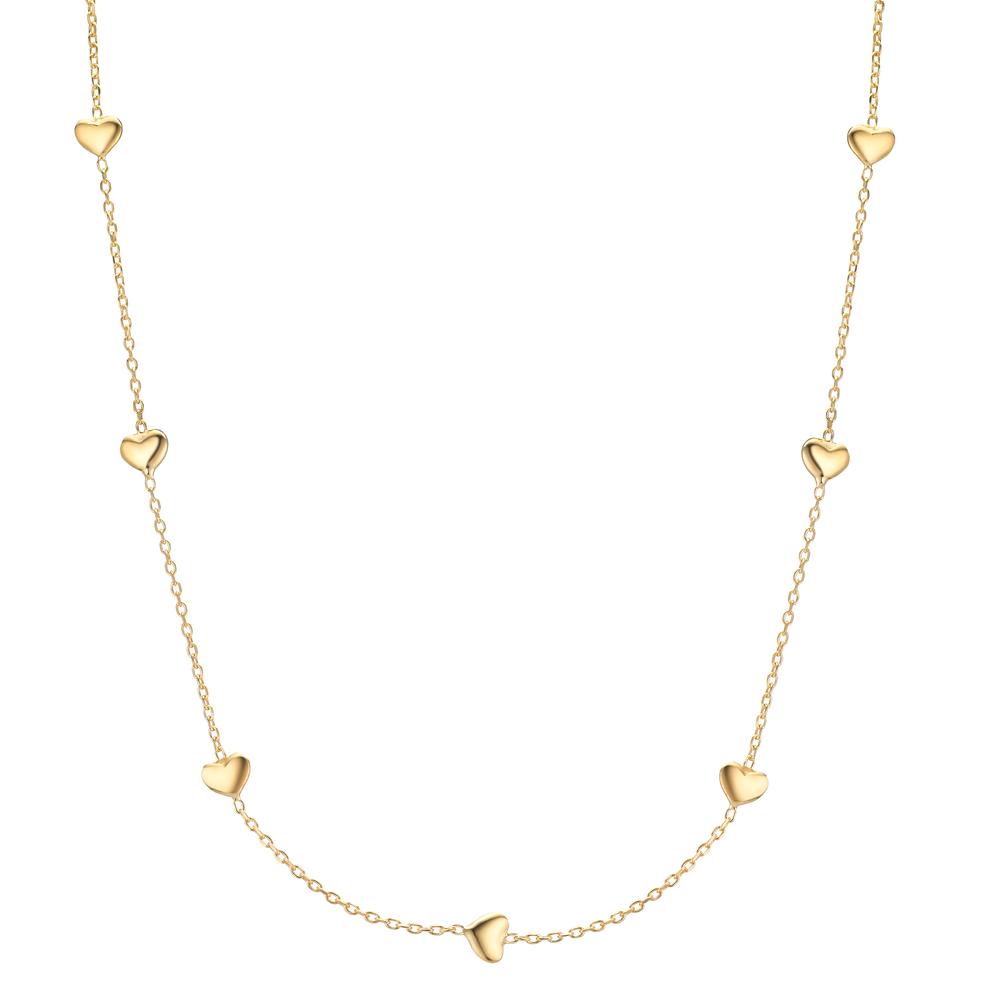 Collier Zilver Geel Verguld Hart 40-44 cm