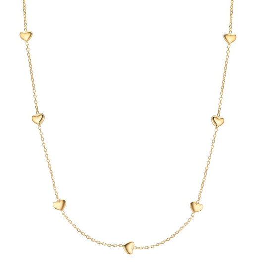 Collier Zilver Geel Verguld Hart 40-44 cm