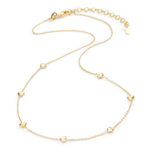 Collier Zilver Geel Verguld Hart 40-44 cm