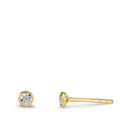 Oorknoppen 375/9K geel goud Zirkonia 2 Steen Ø3.5 mm
