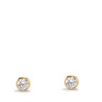 Oorknoppen 375/9K geel goud Zirkonia 2 Steen Ø3.8 mm
