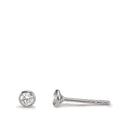 Oorknoppen 375/9K witgoud Zirkonia 2 Steen Ø3.8 mm