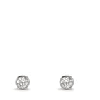 Oorknoppen 375/9K witgoud Zirkonia 2 Steen Ø3.8 mm
