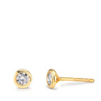 Oorknoppen 375/9K geel goud Zirkonia 2 Steen Ø5 mm
