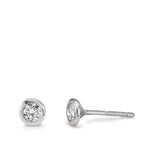 Oorknoppen 375/9K witgoud Zirkonia 2 Steen Ø5 mm