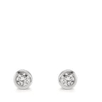 Oorknoppen 375/9K witgoud Zirkonia 2 Steen Ø5 mm