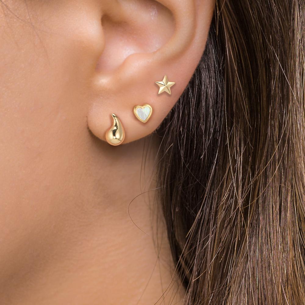 Oorknoppen 375/9K geel goud Ster Ø4.5 mm