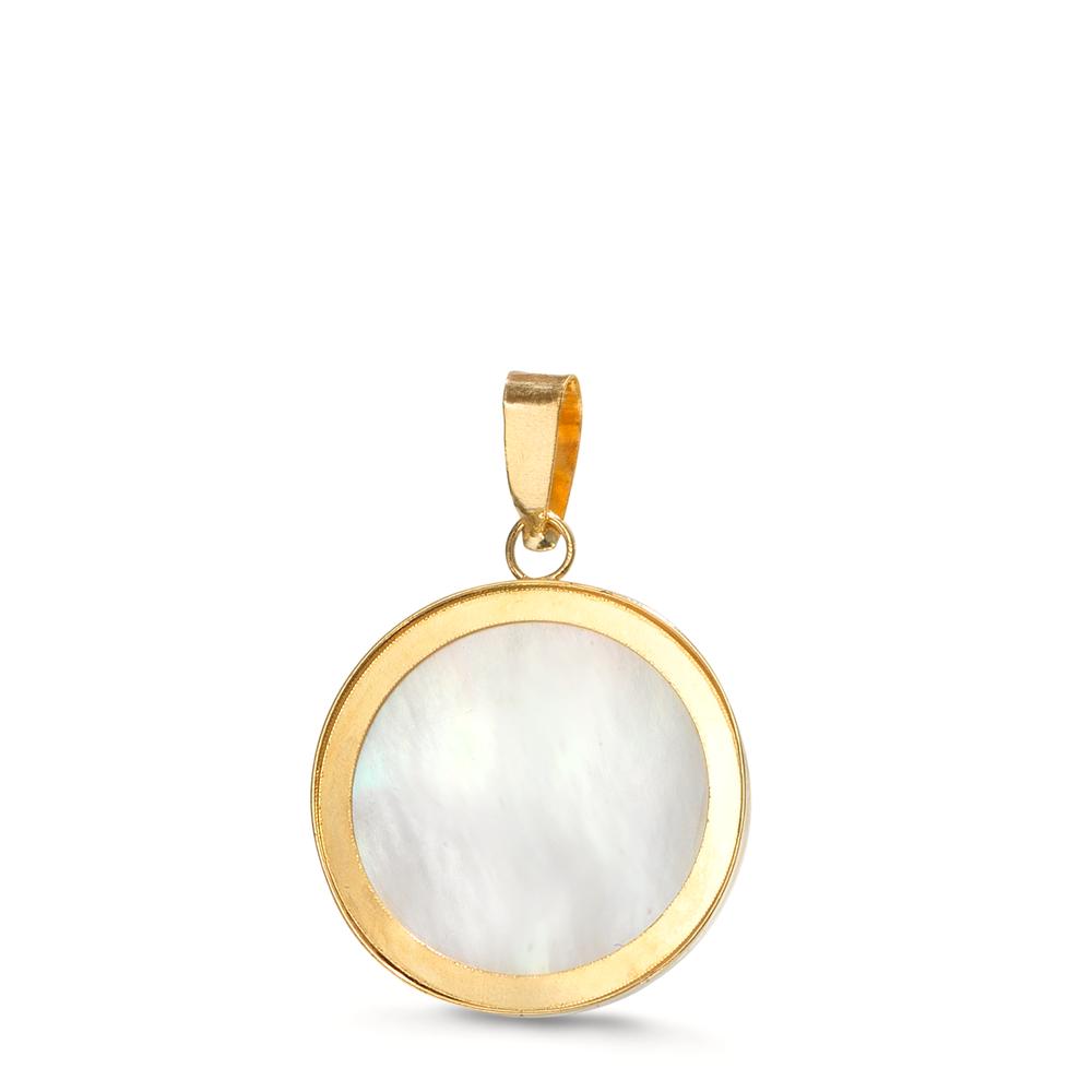 Hanger 750/18K geel goud Parelmoer Wereldbol Ø12 mm