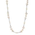 Collier Roestvrijstaal Kristal wit zoetwater Parel 90 cm