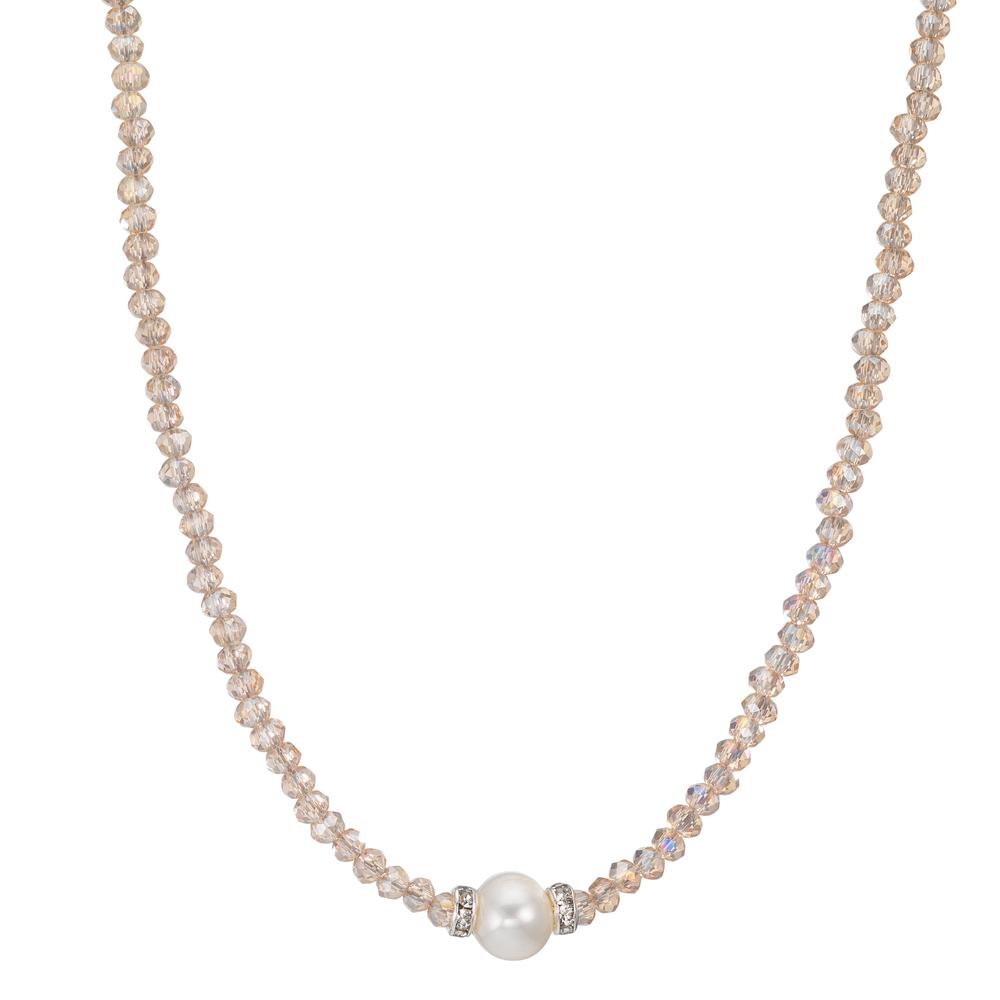 Collier Roestvrijstaal Kristal Champagne zoetwater Parel 6.5-7 mm 43 cm