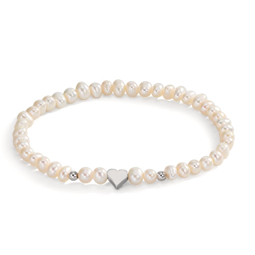Armband Roestvrijstaal zoetwater Parel 5-5.5 mm Hart