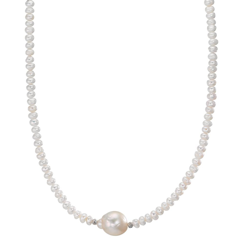 Collier Roestvrijstaal zoetwater Parel, 4 mm 43 cm
