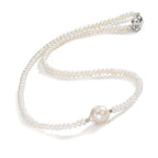 Collier Roestvrijstaal zoetwater Parel, 4 mm 43 cm