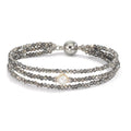 Armband Roestvrijstaal Kristal Grijs zoetwater Parel 7-7.5 mm