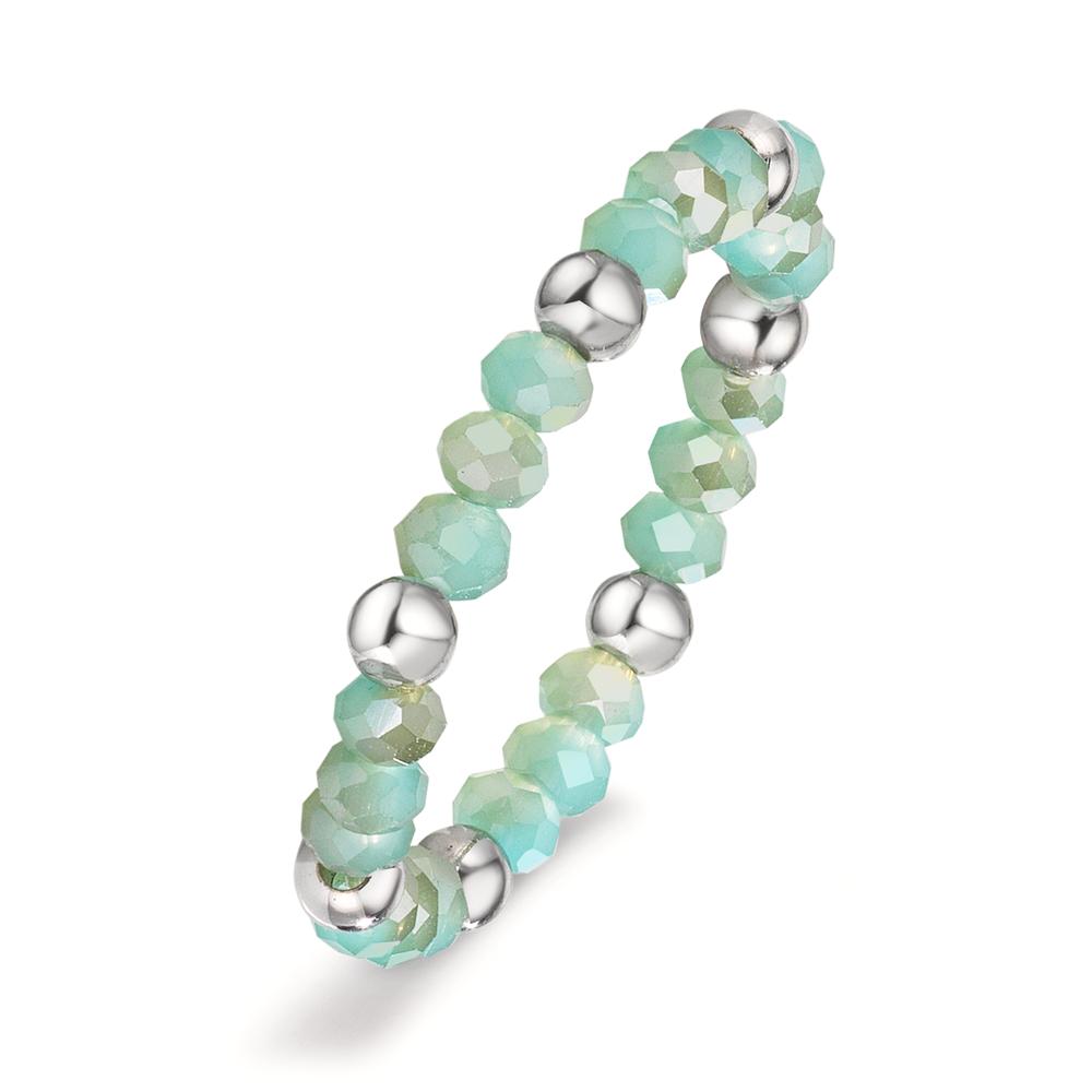 Ring Roestvrijstaal Kristal turkoois, 3 mm