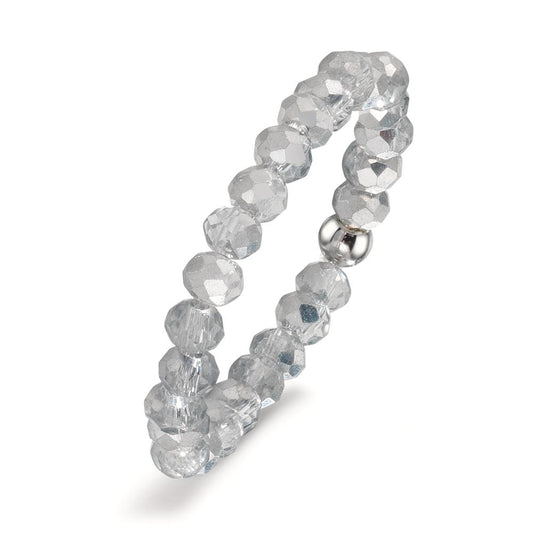 Ring Roestvrijstaal Kristal zilver, 3 mm