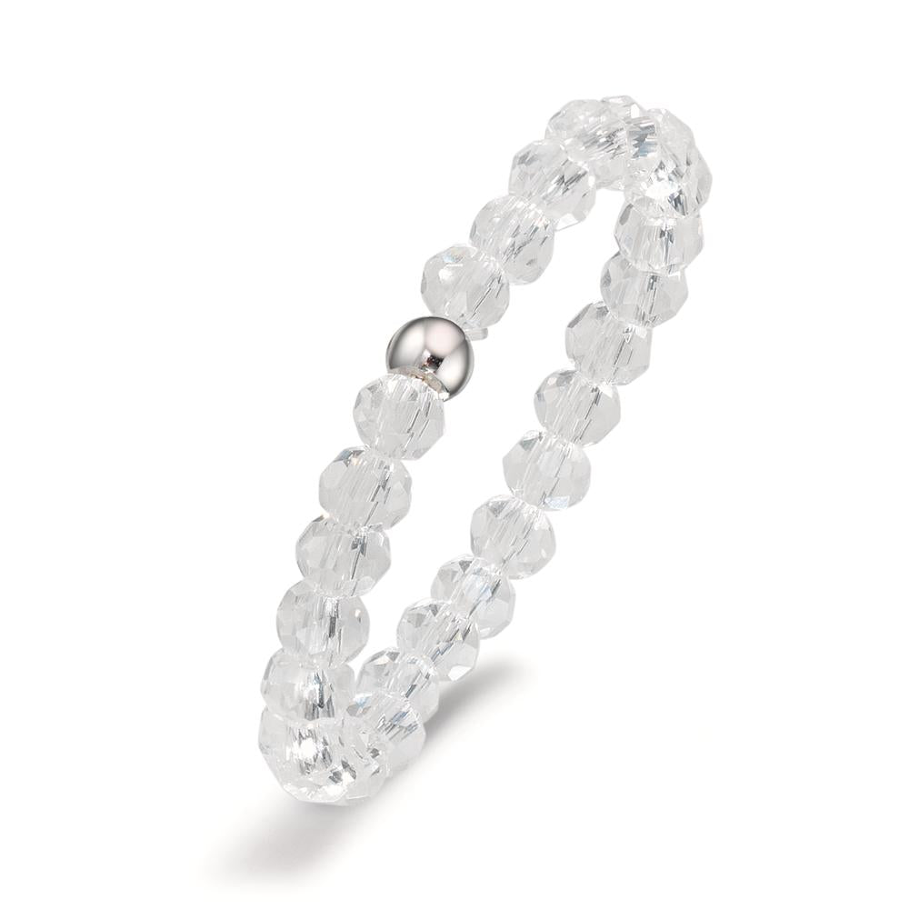 Ring Roestvrijstaal Kristal wit, 3 mm