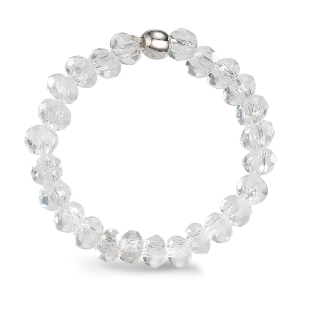 Ring Roestvrijstaal Kristal wit, 3 mm