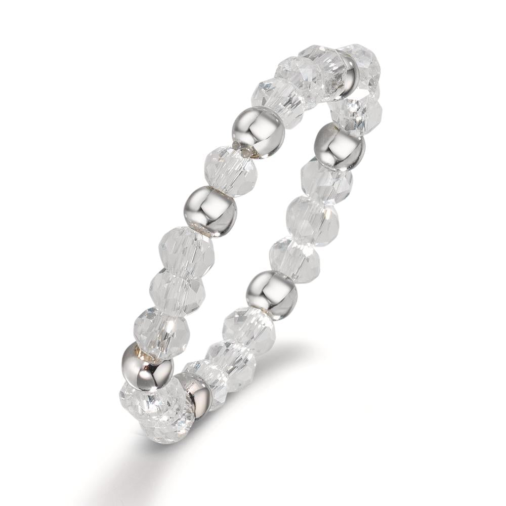 Ring Roestvrijstaal Kristal wit, 3 mm