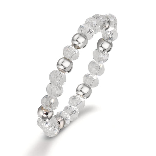 Ring Roestvrijstaal Kristal wit, 3 mm