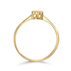 Ring 750/18K geel goud Diamant 0.06 ct, 7 Steen, w-si
