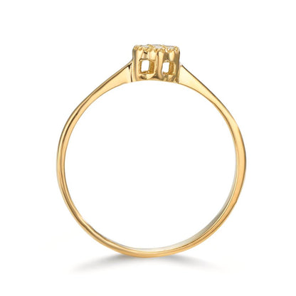 Ring 750/18K geel goud Diamant 0.06 ct, 7 Steen, w-si