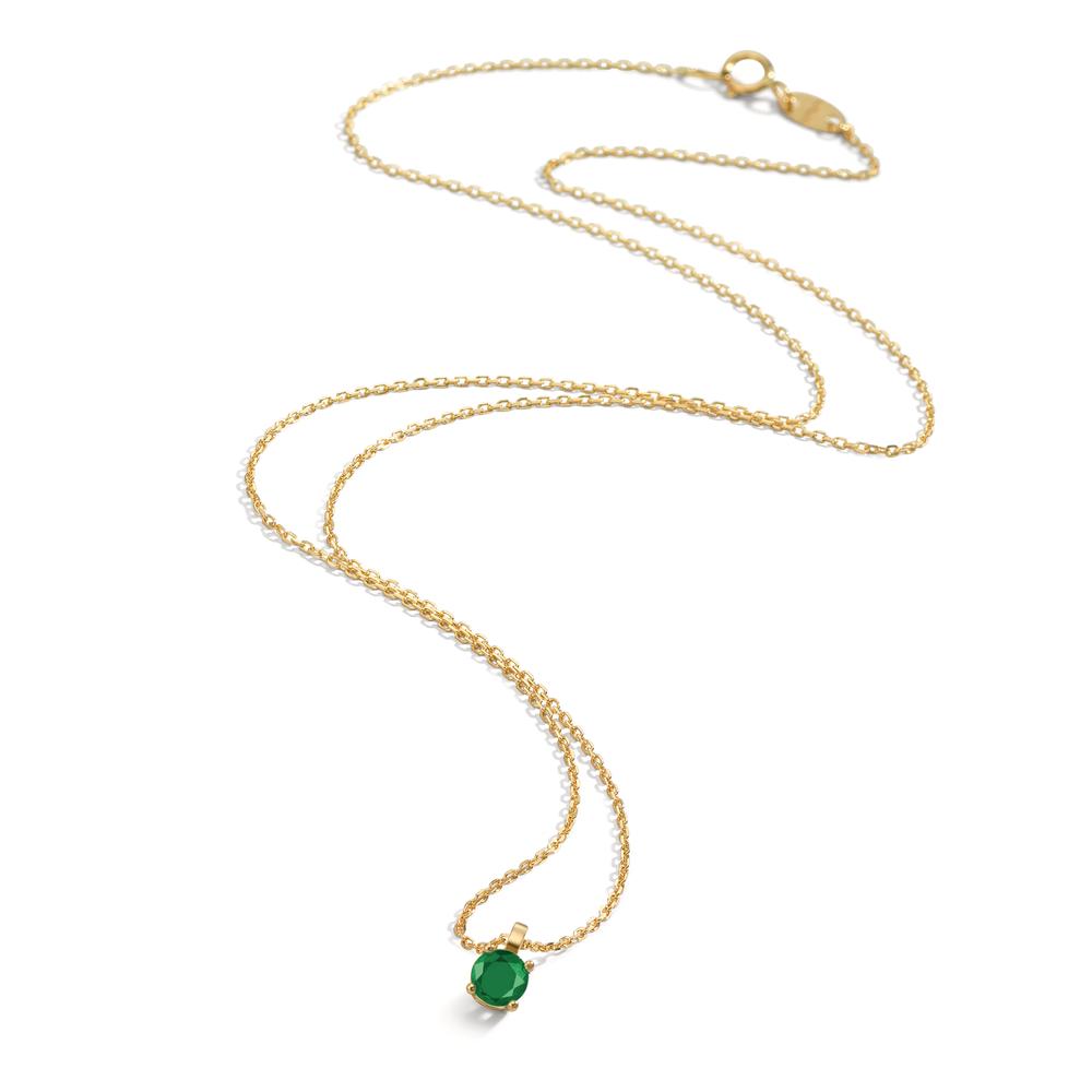 Collier 750/18K geel goud Smaragd 0.22 ct 42 cm