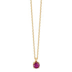 Collier 750/18K geel goud Robijn 0.26 ct 42 cm