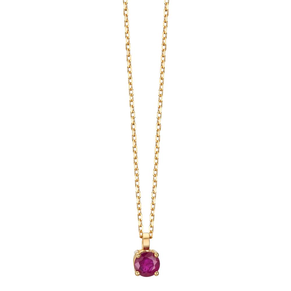 Collier 750/18K geel goud Robijn 0.26 ct 42 cm