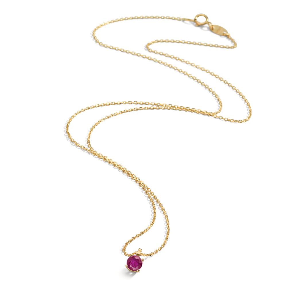 Collier 750/18K geel goud Robijn 0.26 ct 42 cm