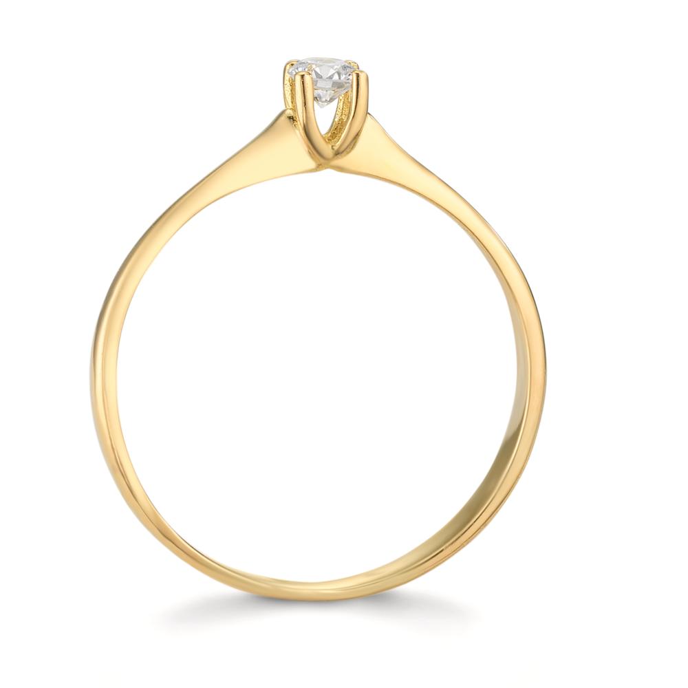 Solitaire ring 750/18K geel goud Diamant 0.09 ct, w-si
