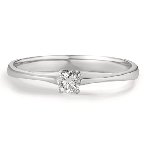 Solitaire ring 750/18K witgoud Diamant 0.09 ct, w-si