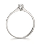 Solitaire ring 750/18K witgoud Diamant 0.09 ct, w-si