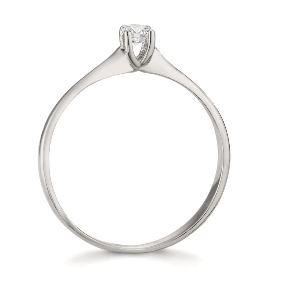 Solitaire ring 750/18K witgoud Diamant 0.09 ct, w-si