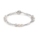 Armband Roestvrijstaal Kristal Grijs zoetwater Parel Grijs