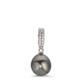 Hanger Zilver Zirkonia 20 Steen Gerhodineerd Tahiti Parel 10-11 mm