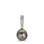 Hanger Zilver Zirkonia 20 Steen Gerhodineerd Tahiti Parel 10-11 mm