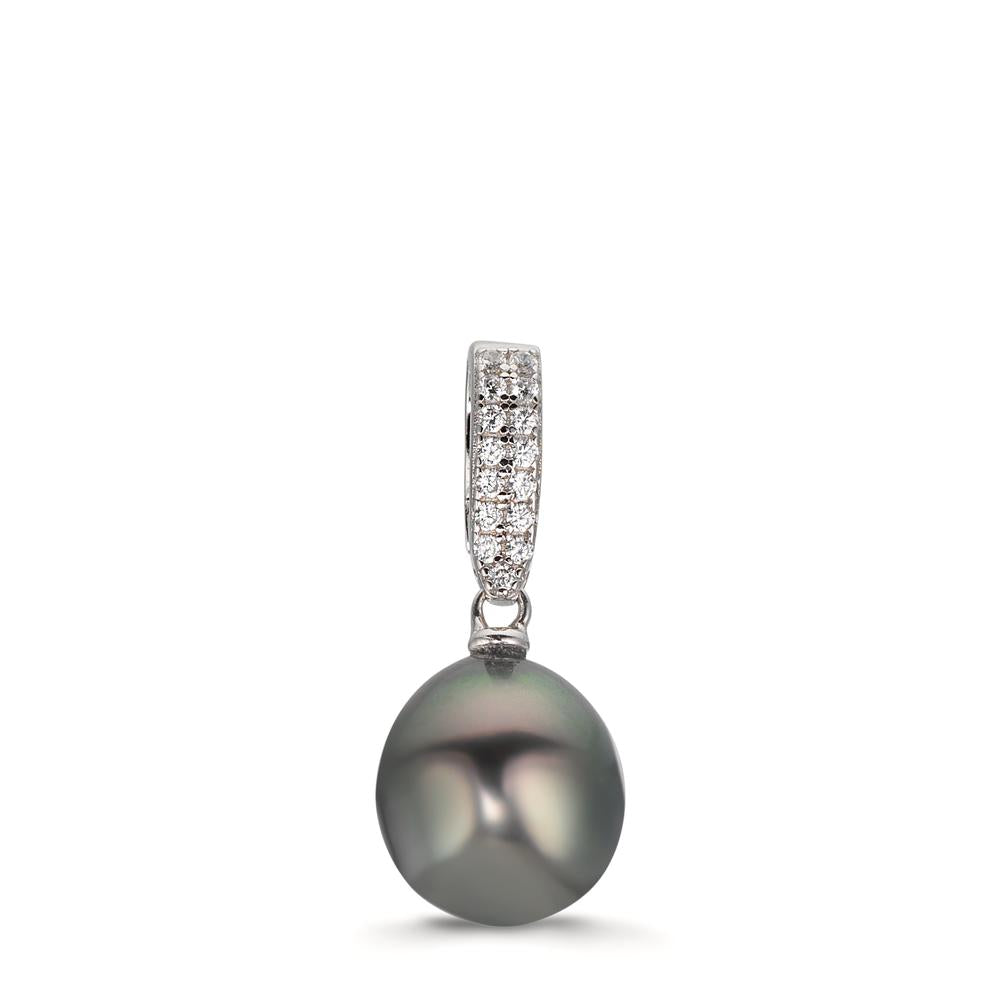 Hanger Zilver Zirkonia 20 Steen Gerhodineerd Tahiti Parel 10-11 mm