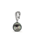 Hanger Zilver Zirkonia 20 Steen Gerhodineerd Tahiti Parel 10-11 mm