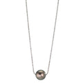 Collier Zilver Gerhodineerd Tahiti Parel, 10 mm 38-50 cm