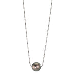 Collier Zilver Gerhodineerd Tahiti Parel, 10 mm 38-50 cm