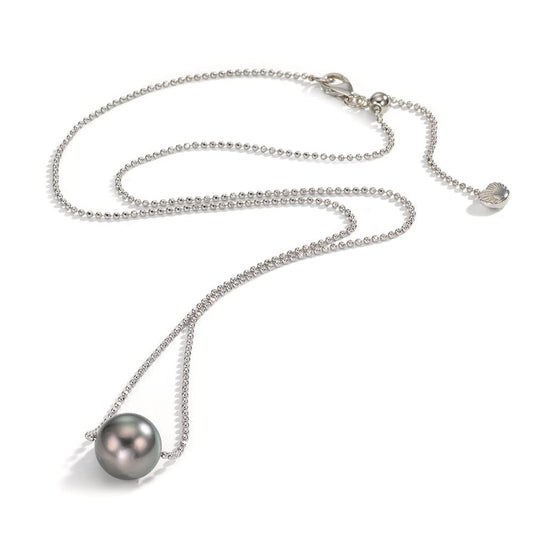 Collier Zilver Gerhodineerd Tahiti Parel, 10 mm 38-50 cm