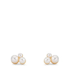 Oorknoppen 375/9K geel goud zoetwater Parel, 6 Parels 2-4 mm