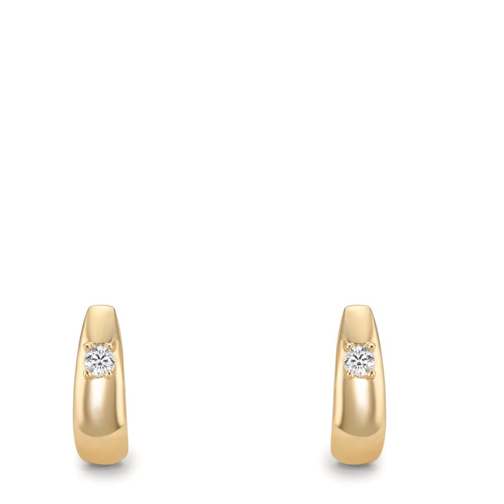Oorbellen 375/9K geel goud Zirkonia 2 Steen