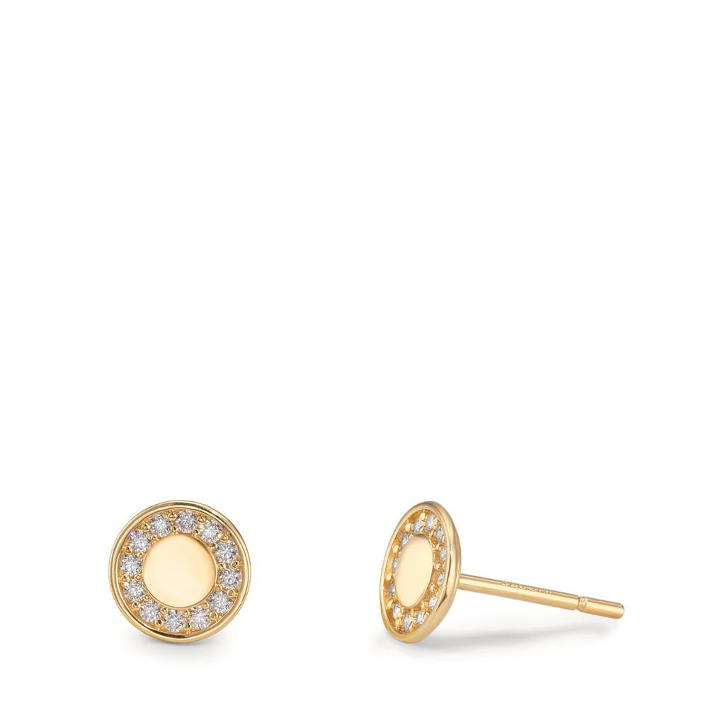 Oorknoppen 375/9K geel goud Zirkonia Ø6 mm