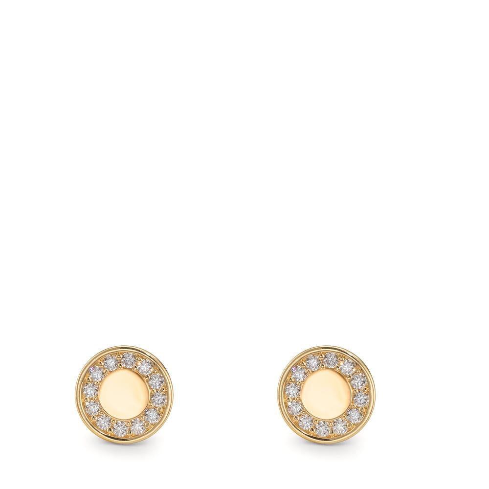 Oorknoppen 375/9K geel goud Zirkonia Ø6 mm